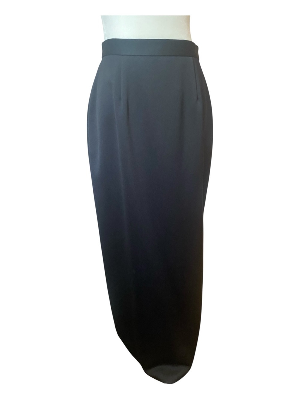 Oleg Cassini Black Tie Womens Satin Floor Length Black Skirt Size 8 vintage
